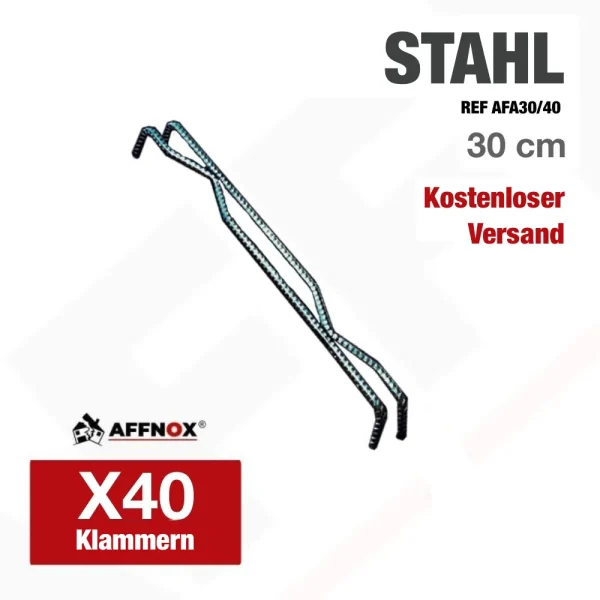 Schachtel mit 40 Mauerwerksklammern – Stahl – 30 cm